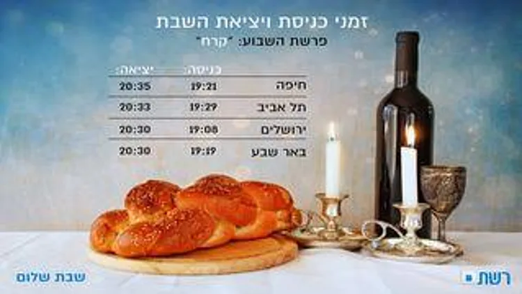 רץ ברשת – זמני כניסת ויציאת השבת פרשת "קרח" | חדשות 13