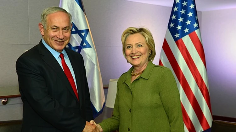 קלינטון ונתניהו בפגישתם בניו יורק (קובי גדעון, לע"מ)