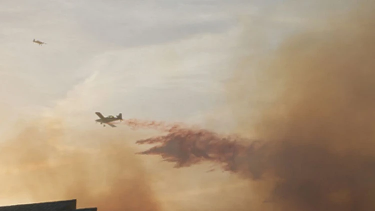 כיבוי השריפה במודיעין, אתמול (ניצן אביבי)