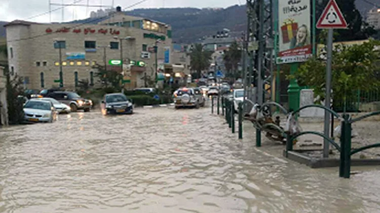 הצפות בכפר כנא. אתמול (וידע עואודה)