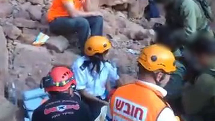 זירת האירוע בפארק תמנע (דוברות המשטרה)