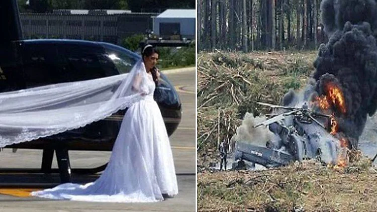 המסוק שעליו היתה הכלה התרסק