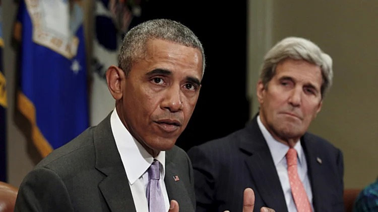 עומדים מאחורי ההצעה? אובמה וקרי (רויטרס)