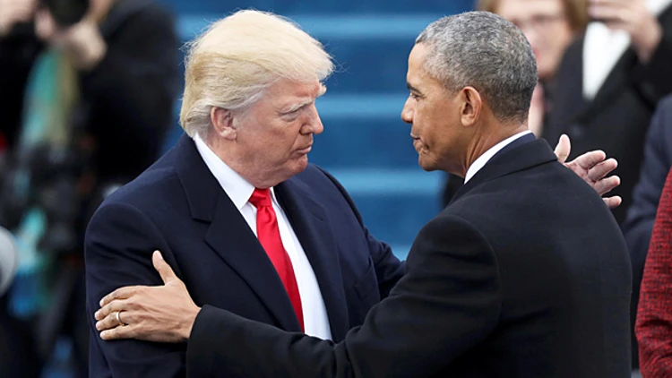 אובמה וטראמפ ביום ההשבעה