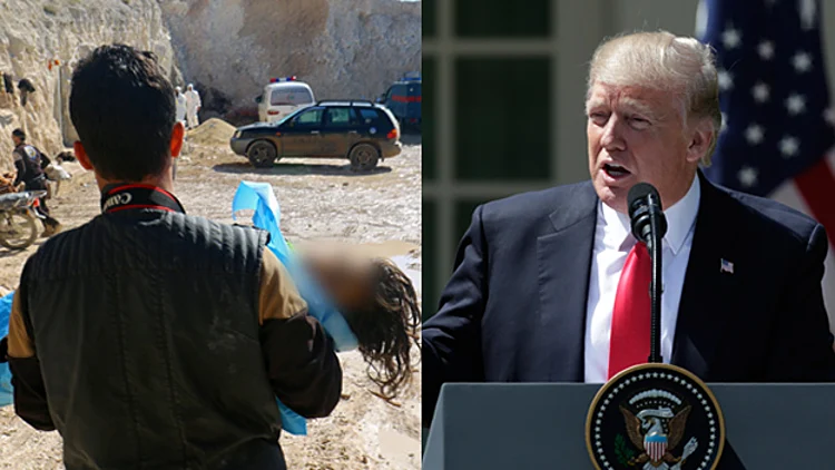 טראמפ, הטבח בסוריה, הפצצה כימית של משטר אסד