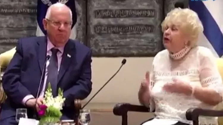 עדות ניצולת שואה מרים אשל בזיכרון בסלון בבית הנשיא