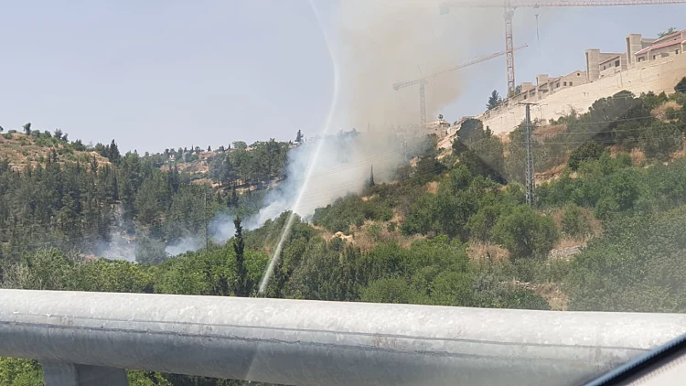 ברקע גל החום הכבד: שריפה פרצה במבשרת ציון, סמוך לכביש 1