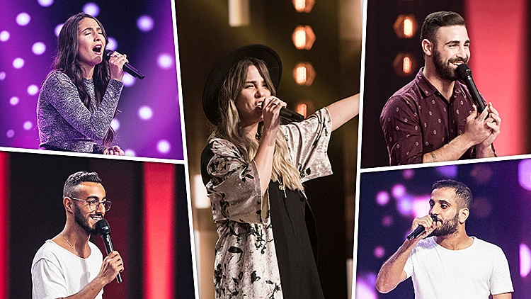 אסף כהן, ליאם בניסטי, עדי אקווה, יעל לאור שחר ועומרי שמחי מתוך THE VOICE עונה 5 פרק 4