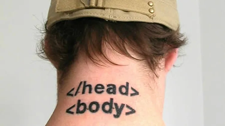 קעקוע גיק - html תגיות