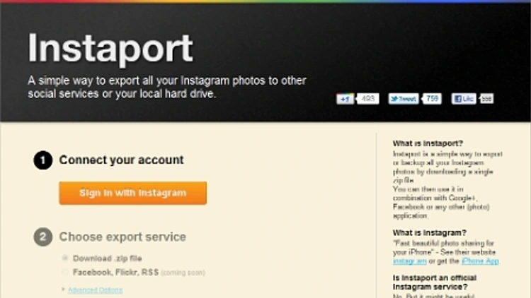 instaport אפליקציה לכיווץ והורדת תמונות מאינסטגרם
