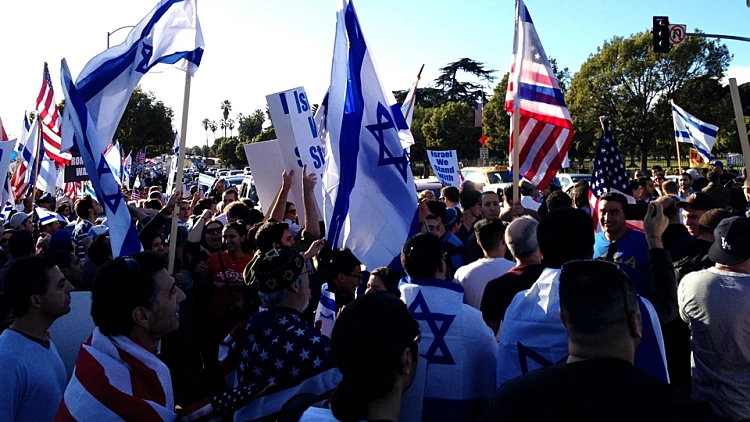 הפגנה למען ישראל בלוס אנג'לס