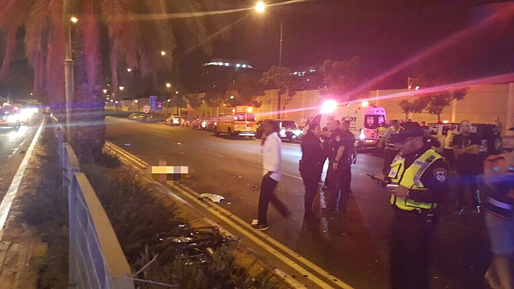 זירת התאונה בכביש 40