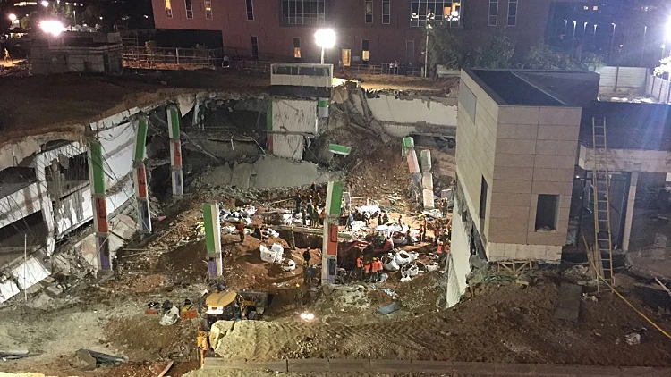 זירת קריסת החניון ברמת החייל בתל אביב