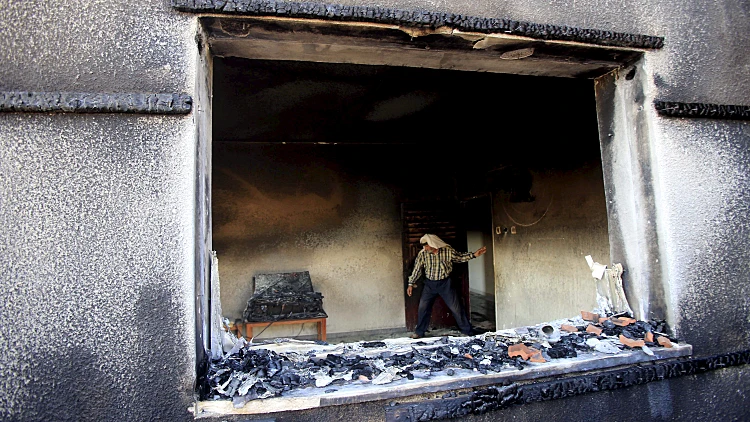 זירת פיגוע ההצתה בכפר דומא בו נהרג תינוק בן כשנה וחצי