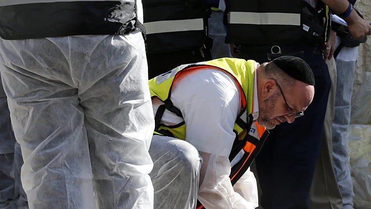 זירת הפיגוע בבית הכנסת בשכונת הר נוף בירושלים