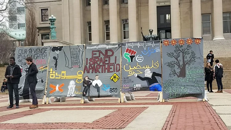 מיצג BDS באוניברסיטת קולומביה