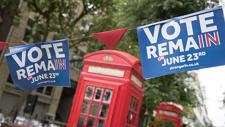 שלטי תמיכה בהישארות בריטניה באיחוד האירופי