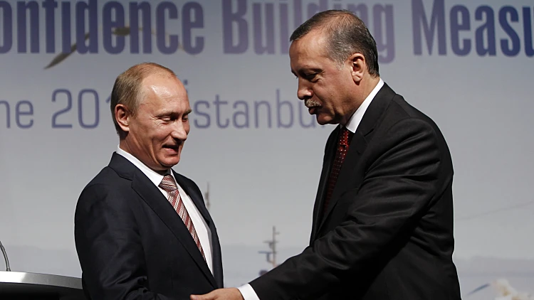 נשיא רוסיה ולדימיר פוטין ונשיא טורקיה רג'פ טאיפ ארדואן