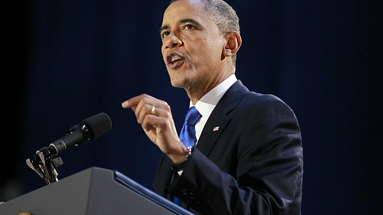 הנשיא ברק אובמה נושא את נאום הניצחון בשיקגו