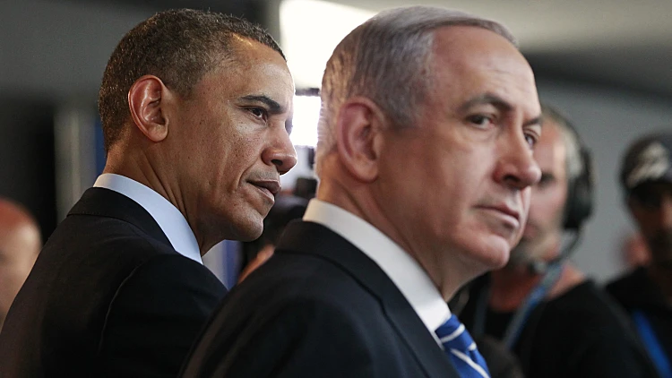 ברק אובמה ובנימין נתניהו במוזיאון ישראל