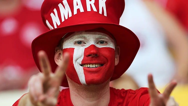 אוהד כדורגל דני במשחק נגד גרמניה