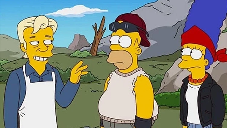 ג'וליאן אסאנג' בתפקיד אורח ב"משפחת סימפסון"