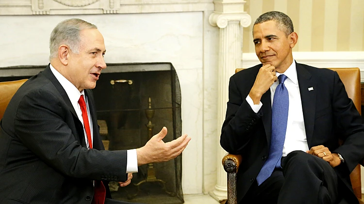 נשיא ארה"ב אובמה וראש הממשלה נתניהו בפגישה בבית הלבן