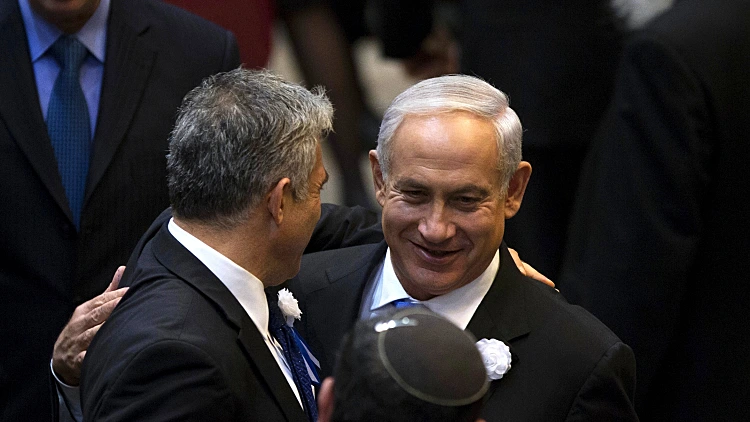 ראש הממשלה נתניהו ויאיר לפיד בהשבעת הכנסת ה-19