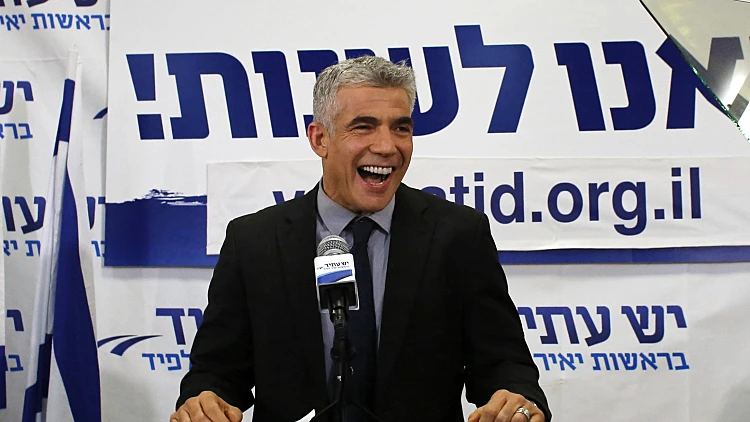 יאיר לפיד בנאום במטה יש עתיד אחרי תוצאות הבחירות