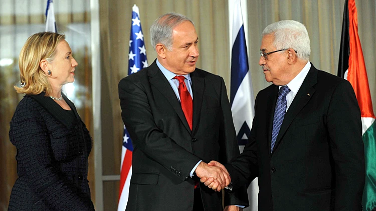 ראש הממשלה בנימין נתניהו נפגש עם יו"ר הרשות הפלשתינית אבו מאזן ומזכירת המדינה האמריקאית הילרי קלינטון בבית רה"מ בירושלים
