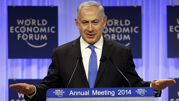 בנימין נתניהו נואם בכנס הכלכלי העולמי בדאבוס