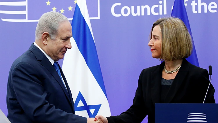 שרת החוץ של האיחוד האירופי, פדריקה מוגריני, וראש הממשלה בנינמין נתניהו