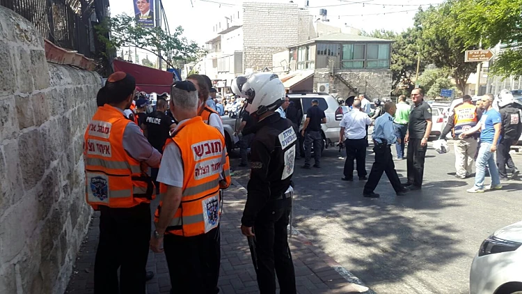 זירת פיגוע הדריסה בא-טור שבירושלים