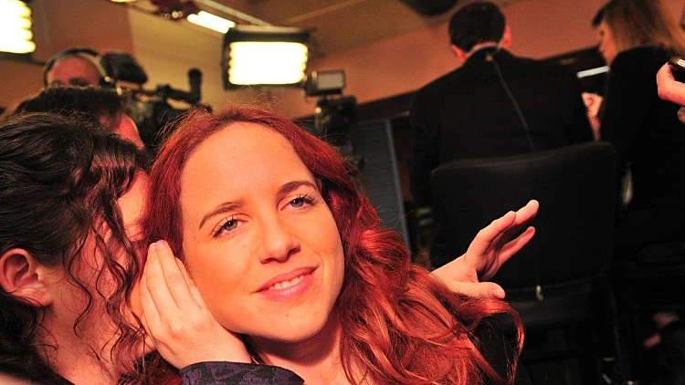 סתיו שפיר במטה מפלגת העבודה בבית ברל