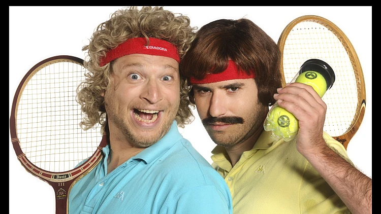 יובל שגב ורועי עידן בצילום פרומו למערכוני "גוסטב וגדי"