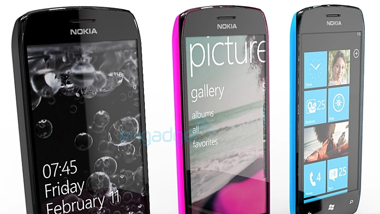 מכשירי נוקיה עם WP7 - התמונות שהודלפו לאתר Engadget והוצגו במסיבת העיתונאים של נוקיה ב-MWC 2011.