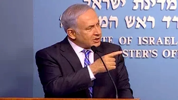 בנימין נתניהו במסיבת עיתונאים בעקבות מחאת הדיור
