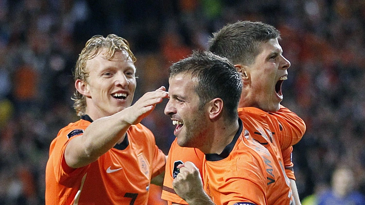 שחקני נבחרת הולנד חוגגים