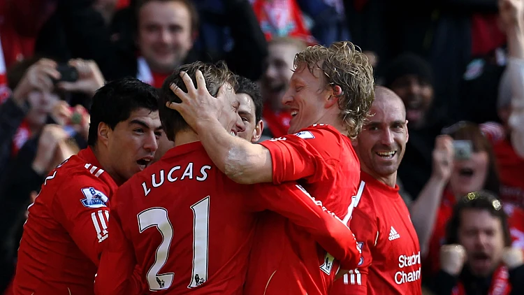 דירק קאוט ושחקני ליברפול חוגגים