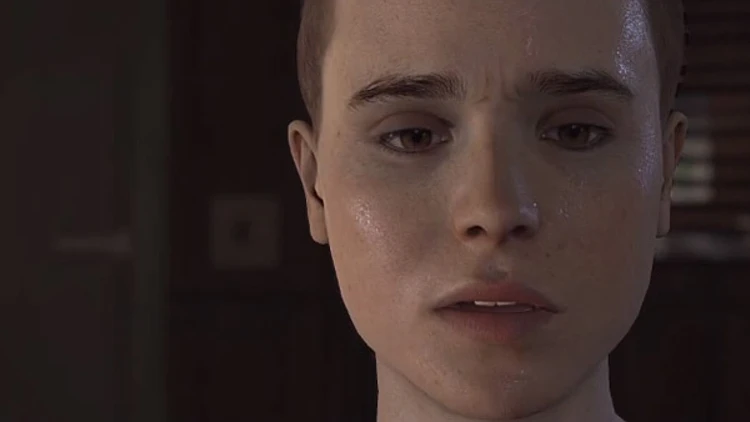 פנים של בחורה דיגיטלית מקרוב