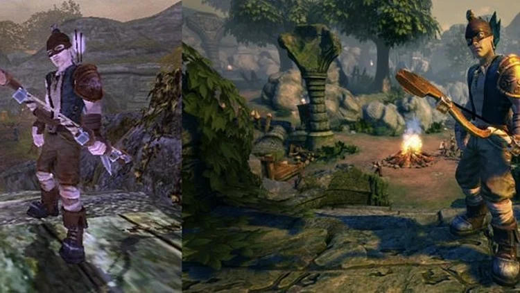 תמונת השוואה בין הכותר הישן לגרסה החדשה של Fable