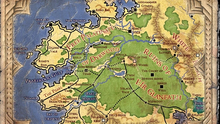 תמונה של מפה מתוך המשחק Project Eternity