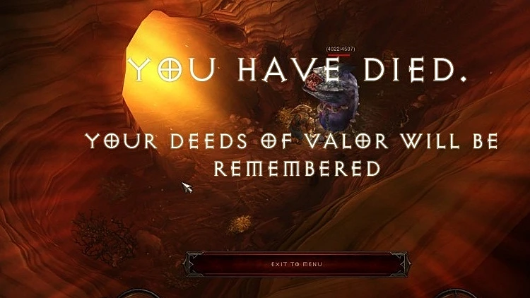 דיאבלו 3 הודעת מוות