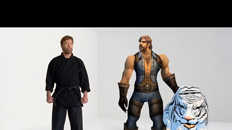 תמונה מתוך הפרסומת של world of warcraft עם צ'אק נוריס