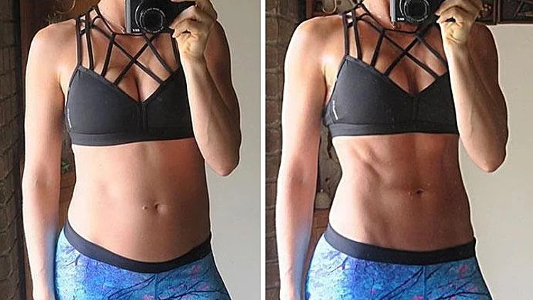 בטן נפוחה לפני ואחרי