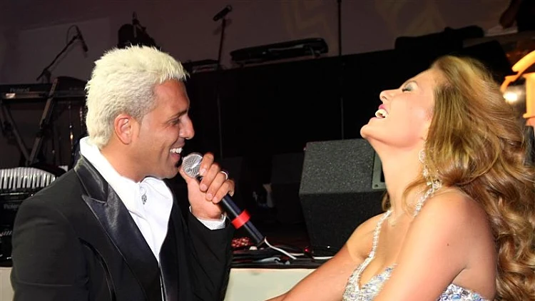 קובי פרץ ואשתו ענבל בחתונה