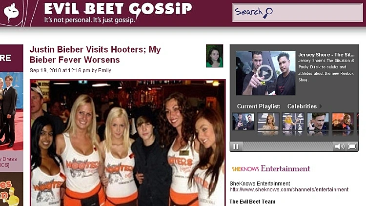 ג'סטין ביבר ובנות ה-hooters