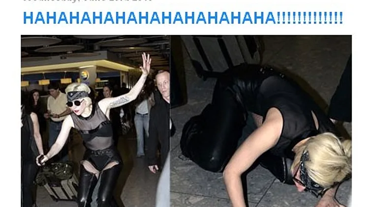 ליידי גאגא נופלת