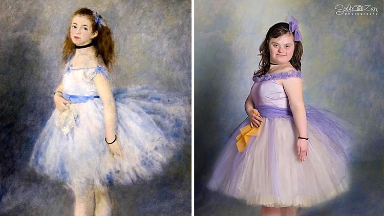 ילדים עם תסמונת דאון משחזרים תמונות מפורסמות