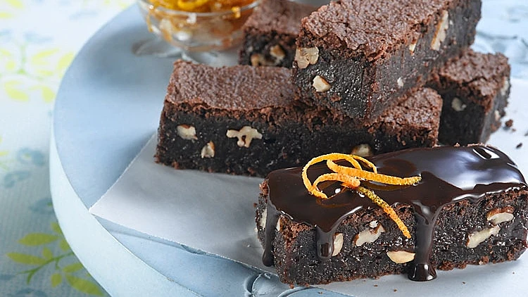 בראוניז בציפוי שוקולד-תפוז